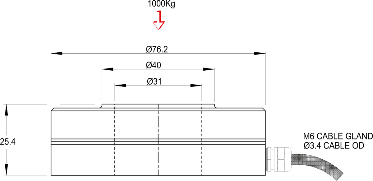 lcm2453 load cell dimensions