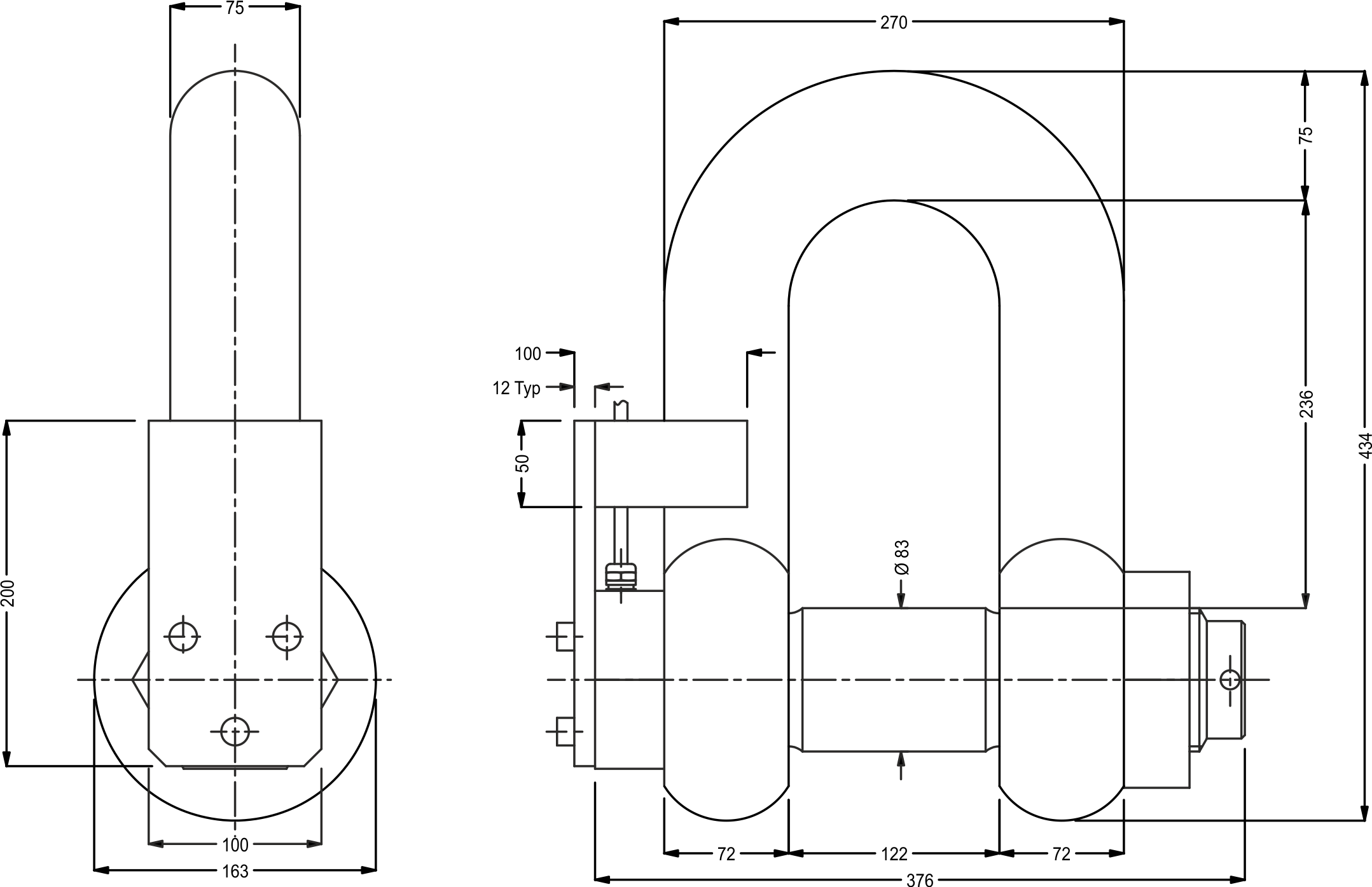 lcm3511 subsea Celda de Carga Grillete dimensiones