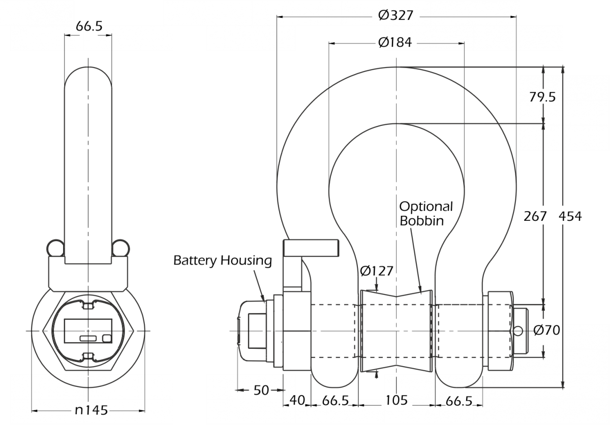 lcm4670 Celda de Carga Grillete dimensiones