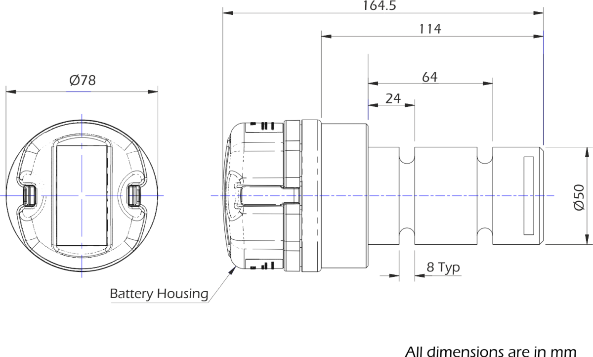 lcm4823 wireless Bulones de Carga dimensiones